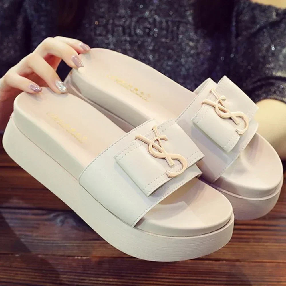 Luxury Platform Slippers - Designer Letter Slides with Non-Slip Sole