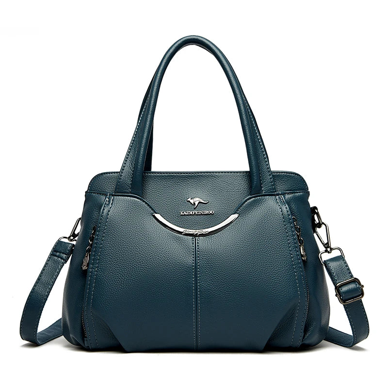 Luxury Soft Leather Handbag - Designer Crossbody Tote Bag 2024