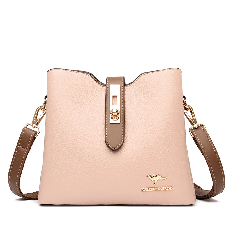 3-Layer Designer Handbag - Large Capacity Crossbody Messenger Bag