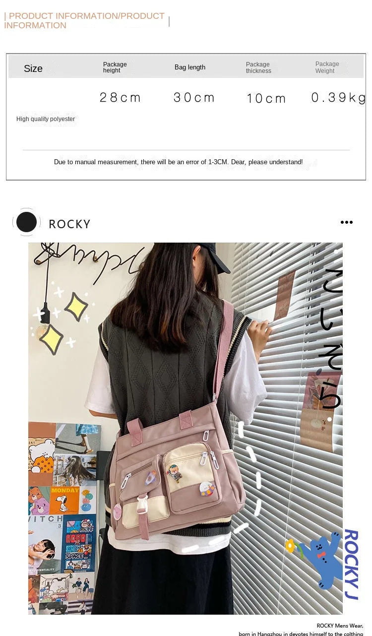 Waterproof Canvas Women Handbags Shoulder Bags Nylon Ladies Tote Messenger Bag Oxford Handbag Crossbody Bags for Girls Satchels
