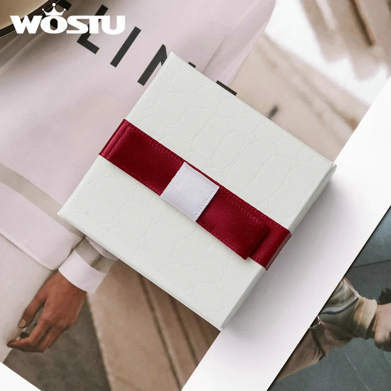 WOSTU 925 Sterling Silver Original Pink Sakura Bracelet Adjustable MINI Bracelet Chain Link Fit MINI Pendant Fashion Jewelry