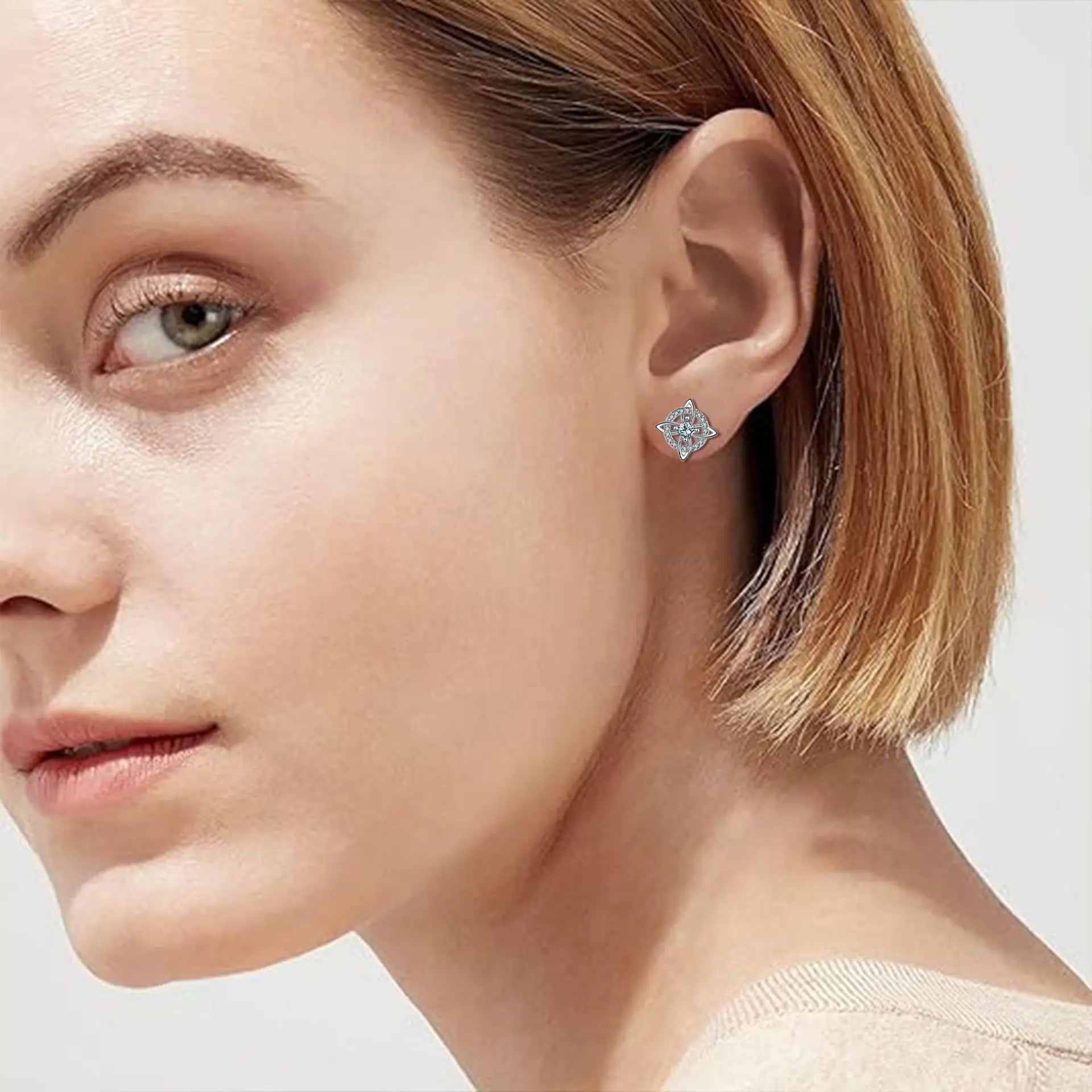 925 Sterling Silver Nudo De Bruja Original Stud Earrings for Women Witches Knot Earrings with Zircon Protection Amulet Jewelry