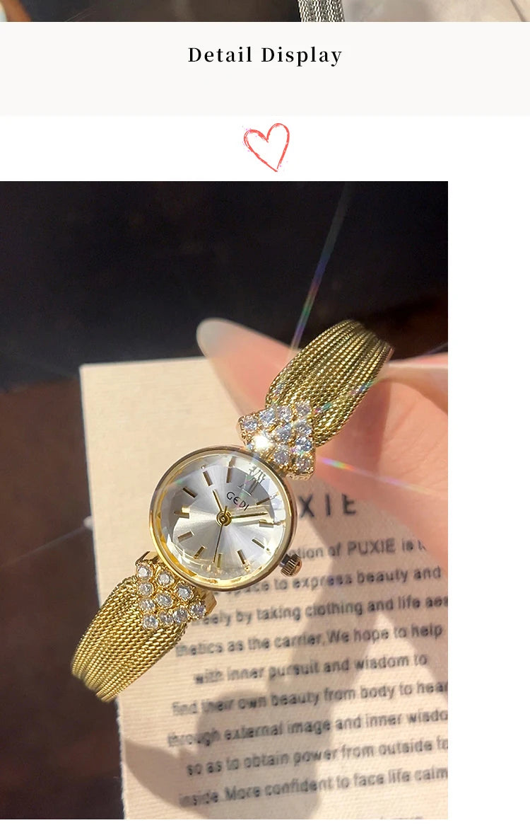 GEDI Luxury Retro High-End Ladies Watches Niche Vintage Quartz Woman Wristwatch Diamond Fashion Casual Watches for Woman