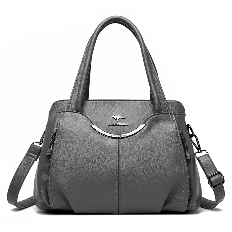Luxury Soft Leather Handbag - Designer Crossbody Tote Bag 2024