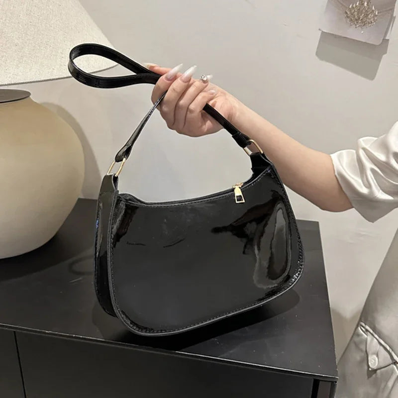 Retro Solid Color PU Leather Shoulder Underarm Bag Women's Fashion Handbags Casual Purses and Handbag Ladies Hand Bags