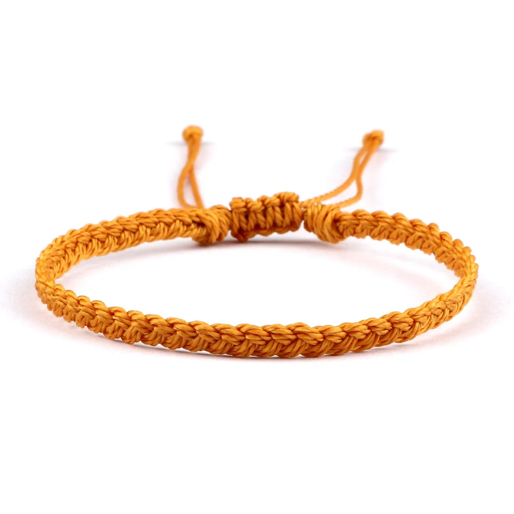 Classic Handmade Braided Bracelets for Women Men Pure Color Waxed Thread Braid Wristband Charm Bracelet Adjustable Jewelry Gifts
