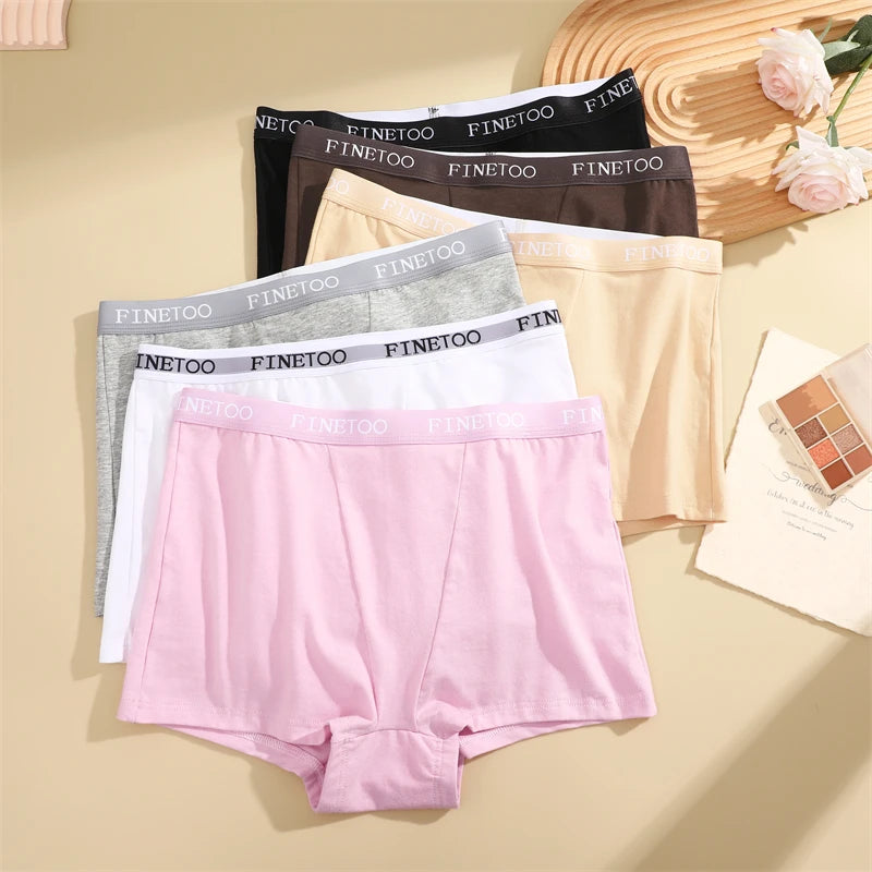 Women's Cotton Seamless Panties Sports Boxers Underwear Female Solid Color Briefs Cozy Lingerie Intimate Underpants Soft S-XXL
