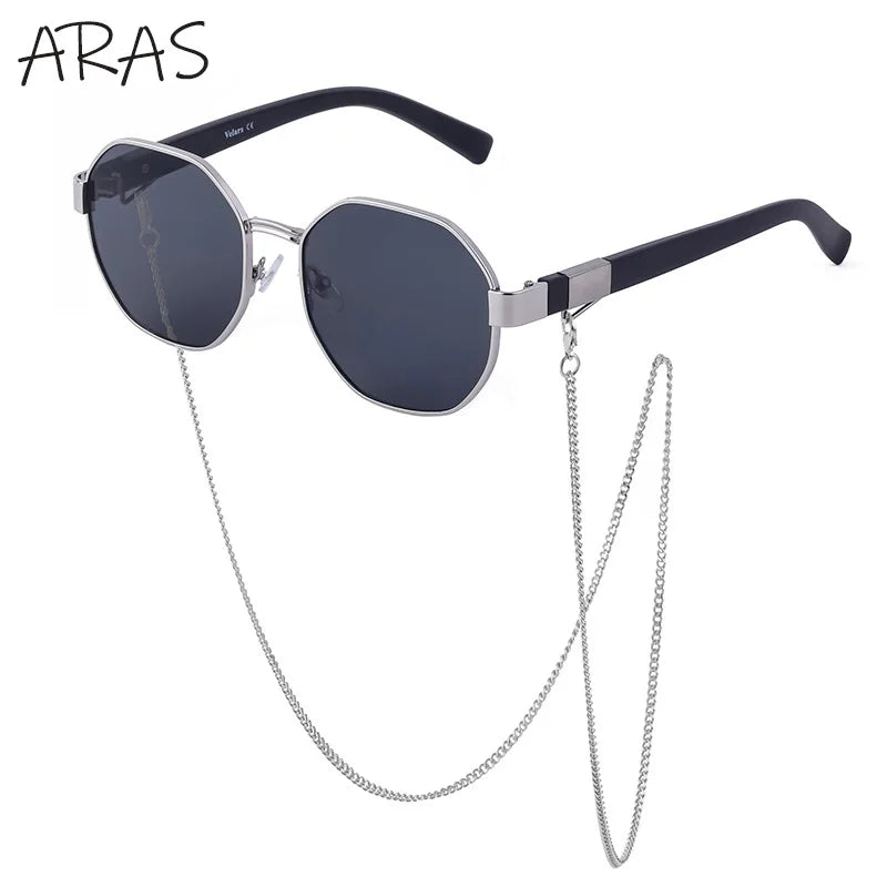 Polygon Sunglasses with Chain 2025 - Luxury Octagon Unique Trends Women
