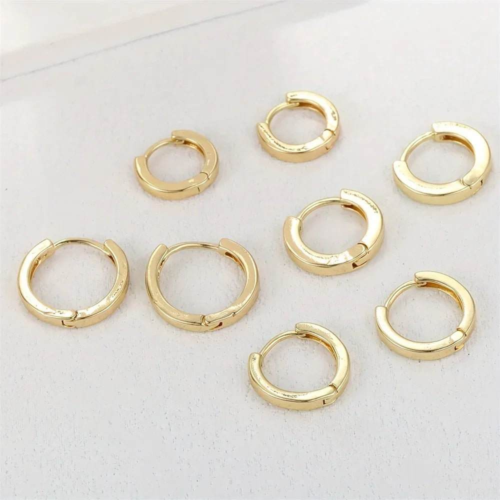 3Pairs Set Fashion Stainless Steel Crystal Oval Huggie Hoop Earrings for Women 18K Gold Plated Dangle Hoop Earring Punk Jewelry