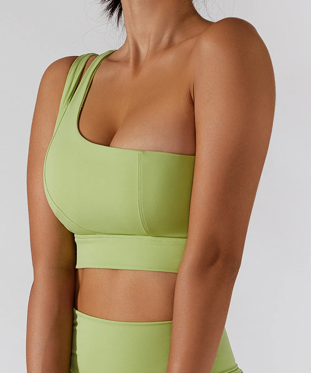 Sexy One Shoulder Sports Bra - High Strength Fitness Vest