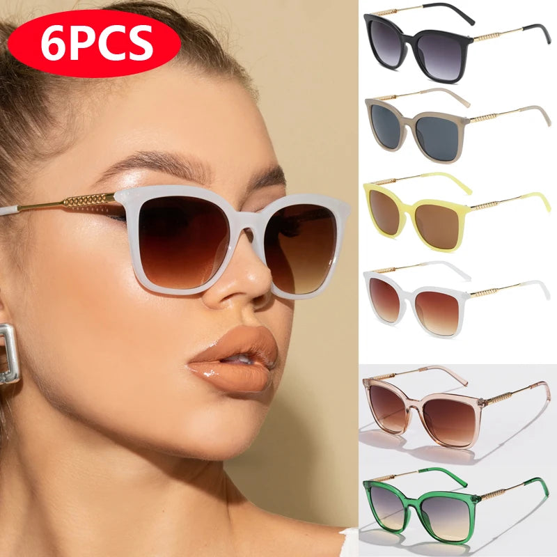 Classic Square Vintage Sunglasses - Alloy Frame Retro Trend UV400