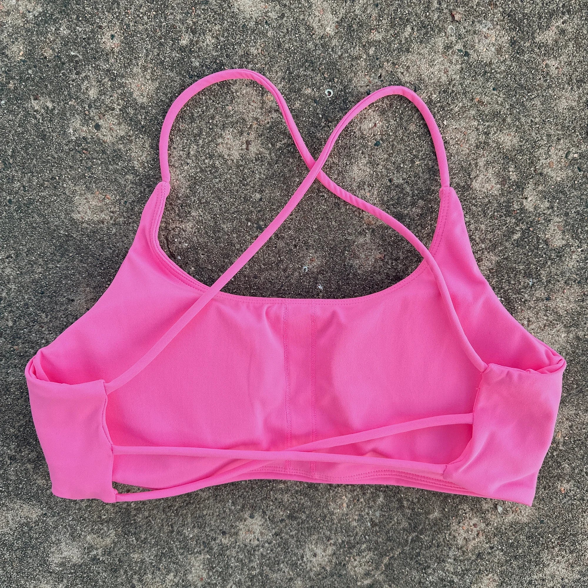 Solid Color Cross Back Fitness Bra - High Strength Yoga Top