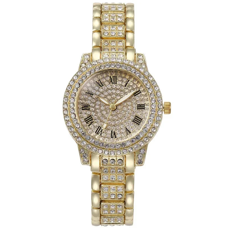 Luxury Rhinestone Watch Women - Sparkling Quartz Stainless Steel Gift