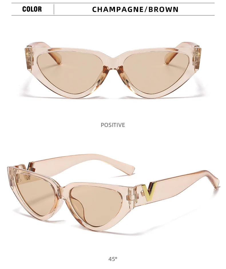 Luxury Glamour Cat Eye Designer Sunglasses - Fashion V Runway UV400