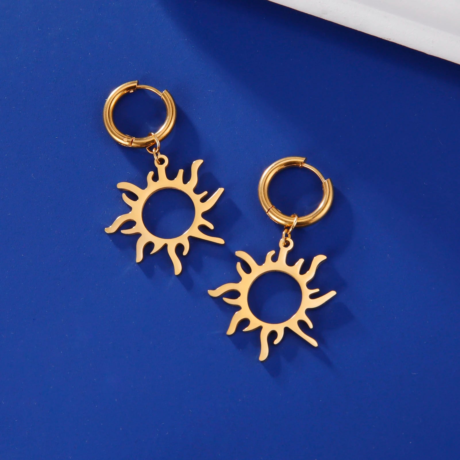 Lucktune Flower Clover Heart Drop Earrings Women Stainless Steel Star Sun Geometry Earrings 2025 New Fashion Kpop Jewelry Gift