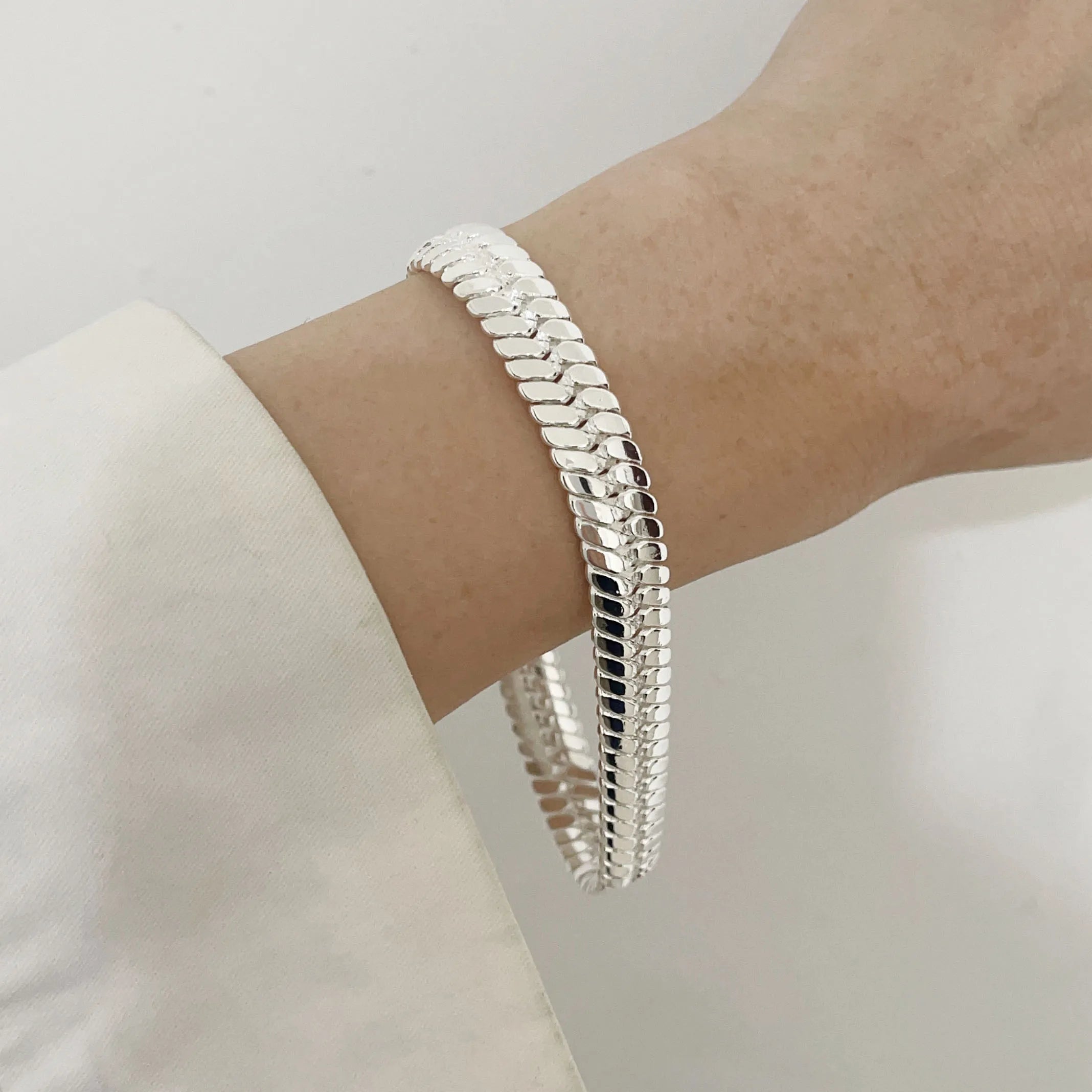 100% Solid 925 Sterling Silver Bracelet for Women Men Vintage Handmade Shinning Heart Bracelets Birthday Christmas Gift