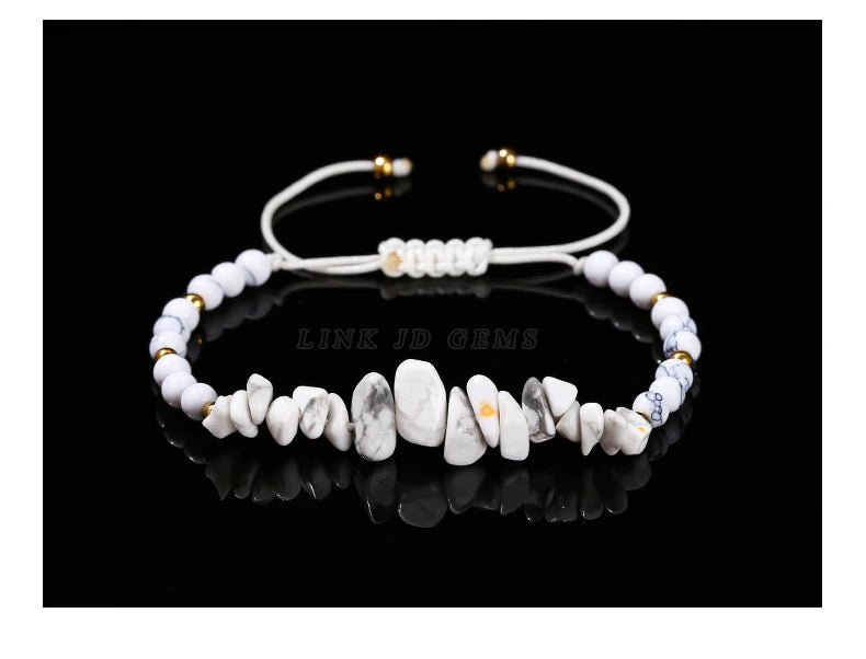 Change Better Natural Stone Amethyst Gravel Chip Bead Adjustable Braided Bracelet Women Men Small Round Bead Strand Healing Gift