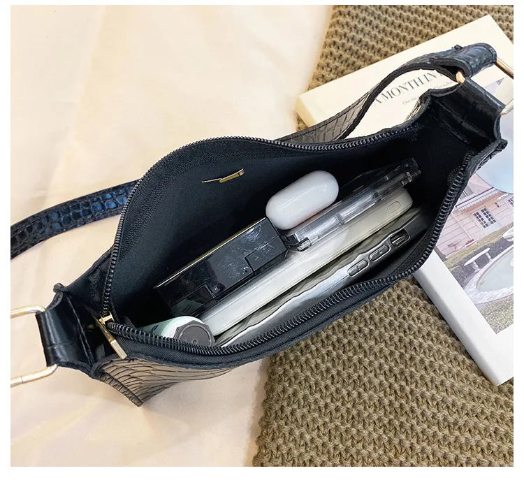 Fashion Shoulder Bag Crocodile Pattern Underarm Bag for Women Exquisite Crossbody Tote Purse Luxury Brand Handbags Shopping Bags