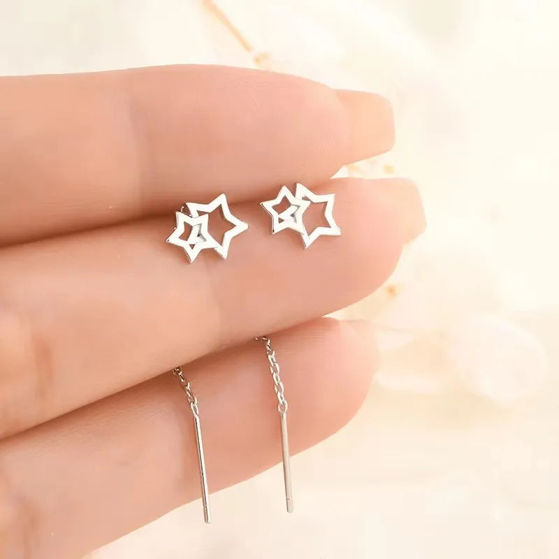 French Luxury Sweet Romantic Long Zircon Tassel Twisted Earrings for Women Temperament Wedding  Banquet Jewelry Gift
