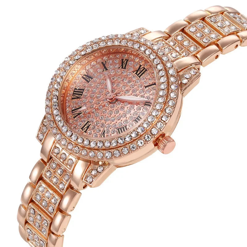 Luxury Rhinestone Watch Women - Sparkling Quartz Stainless Steel Gift