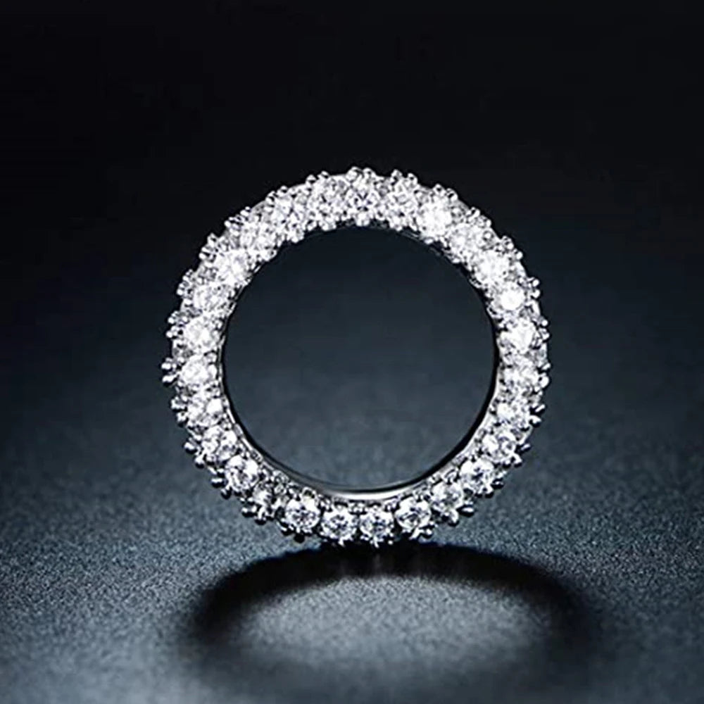Huitan Luxury Promise Wedding Ring - Micro Paved Cubic Zirconia Women