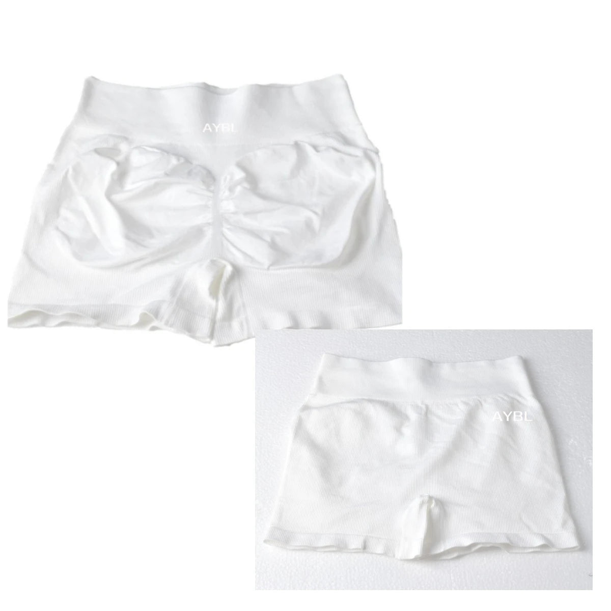 AYBL Yoga Shorts CrossFit Training Yoga Cycling Gym Workout Hot Girl's Low Ribbed Band Scrunch Butt Seamless Breathable Shorts
