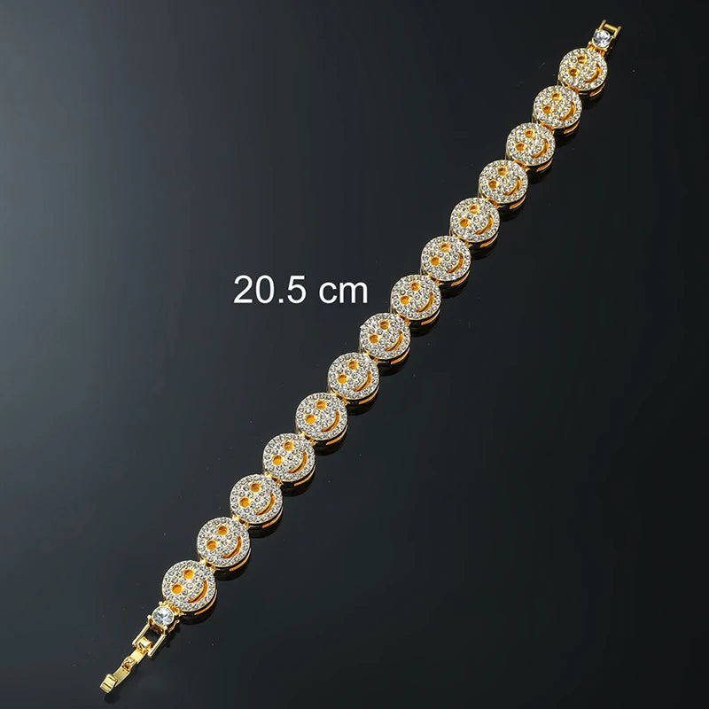 Fashionable Exquisite Smiling Face Decoration Necklace Bracelet Suit Suitable For Summer Travel And Fashionable Jewelry