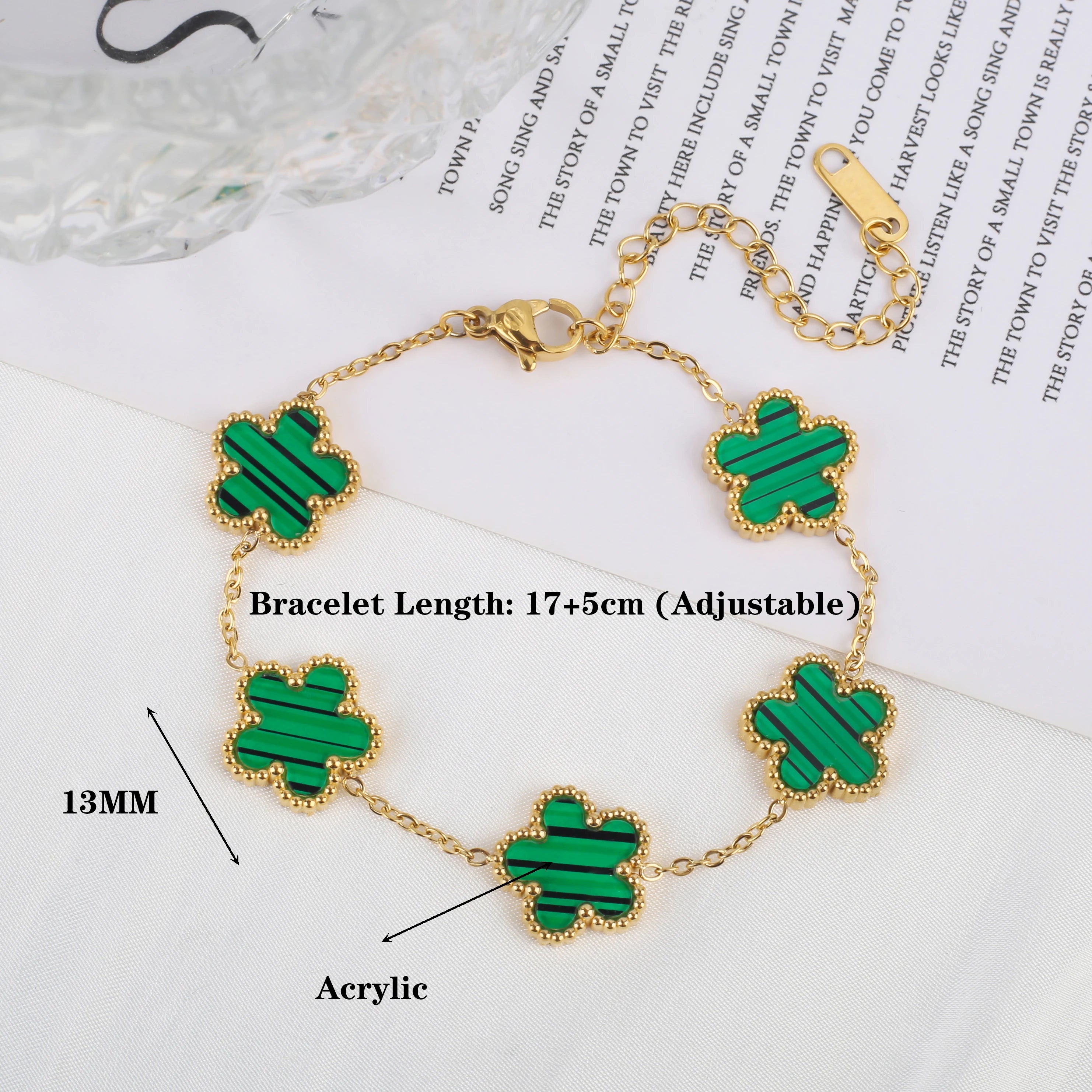 Hot Sale Stainless Steel Plum Blossom Gold Plated Bracelet High Quality Five Leaf Flower Jewelry Simple For Woman Gift Clover