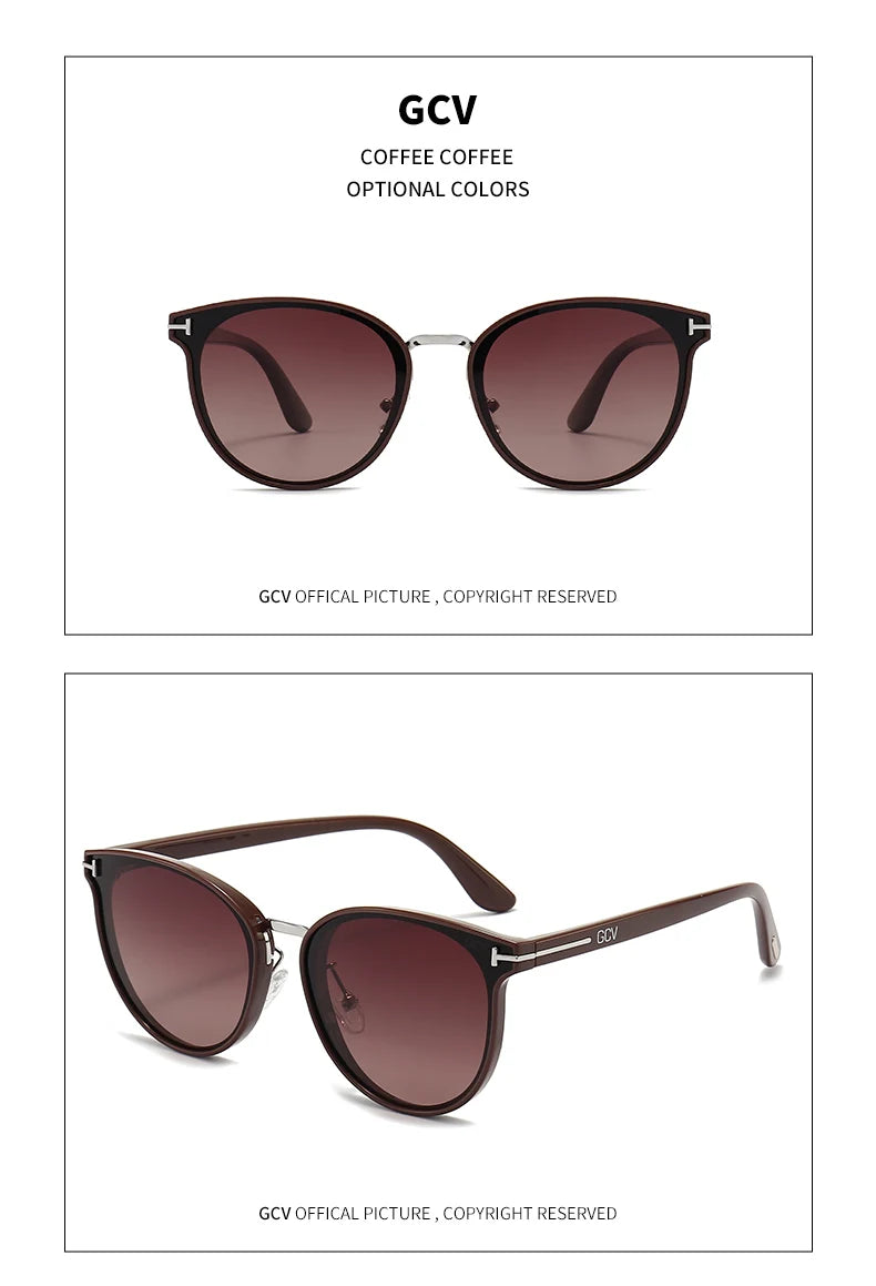 2025 GCV Polarized Cat Eye Sunglasses - Luxury Ultralight Tourism Party
