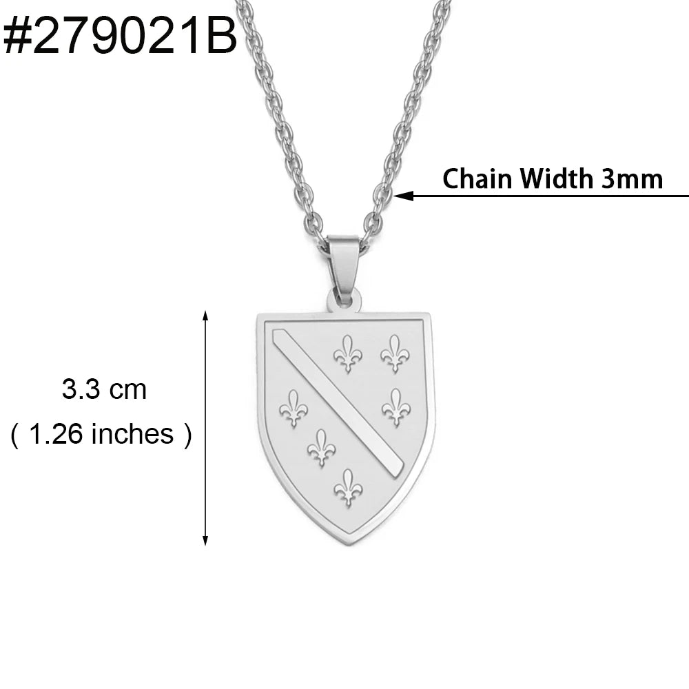 Anniyo Bosnians Pendant Necklaces Gold Color Silver Color Charm Bosna Bosniak Jewelry #264521