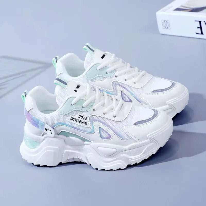 2024 women's Sports Platform Shoes Increased Breathable Women's Casual sneakers Lightweight Running Shoes Zapatillas De Mujer