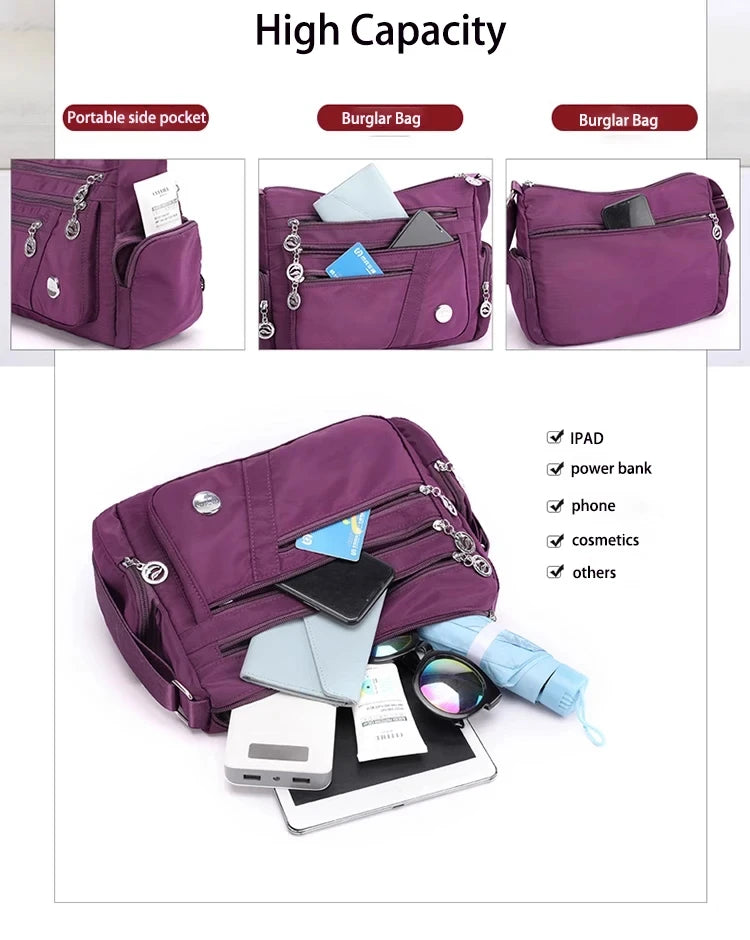 Crossbody for Women Waterproof Tote Casual Nylon Purse Handbag RFID Lightweight Messenger Bag