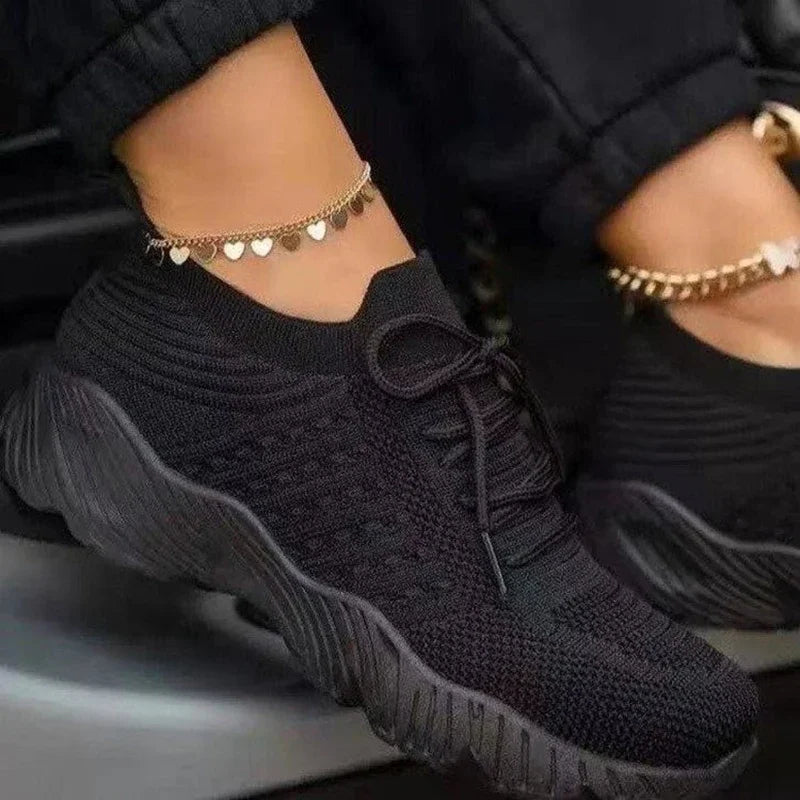 Women's Mesh Breathable Casual Sneakers - Plus Size Platform Vulcanized Shoes
