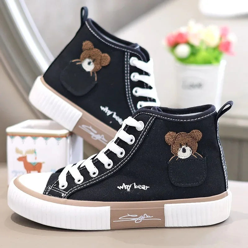 Women's Cute Canvas Sneakers - Breathable Vulcanized Sport Shoes