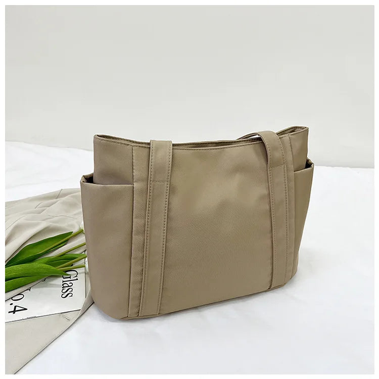 High Quality Commuting Tote Bag Simple Nylon Women's Shoulder Bag Large Capacity Student Class Handbag