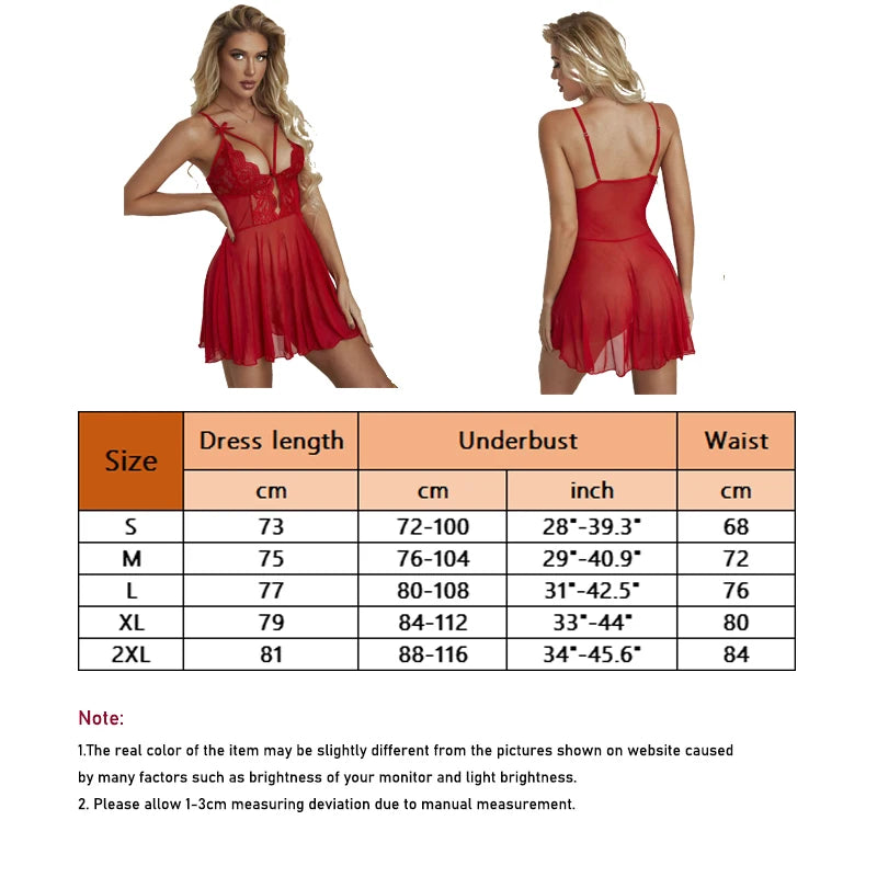 Exotic Female Underwear Nightgown Sexy Lingerie Women Crotchless Sleepwear Pajamas Lace Night Dress Costumes G-string
