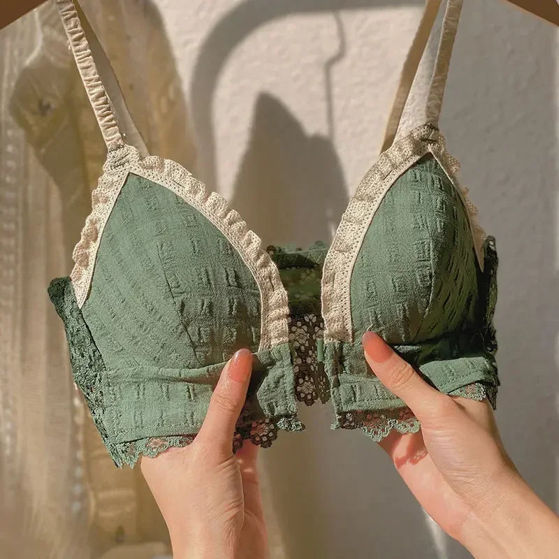 Japan Korean Front Closure Bra - Wire Free Lace Comfortable