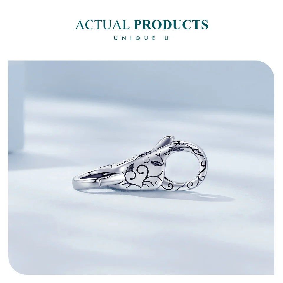 WOSTU Real 925 Sterling Silver Basic Snake Bangle Bracelet Butterfly Flower Closure Buckle For DIY Charms Bead Jewelry Make Gift