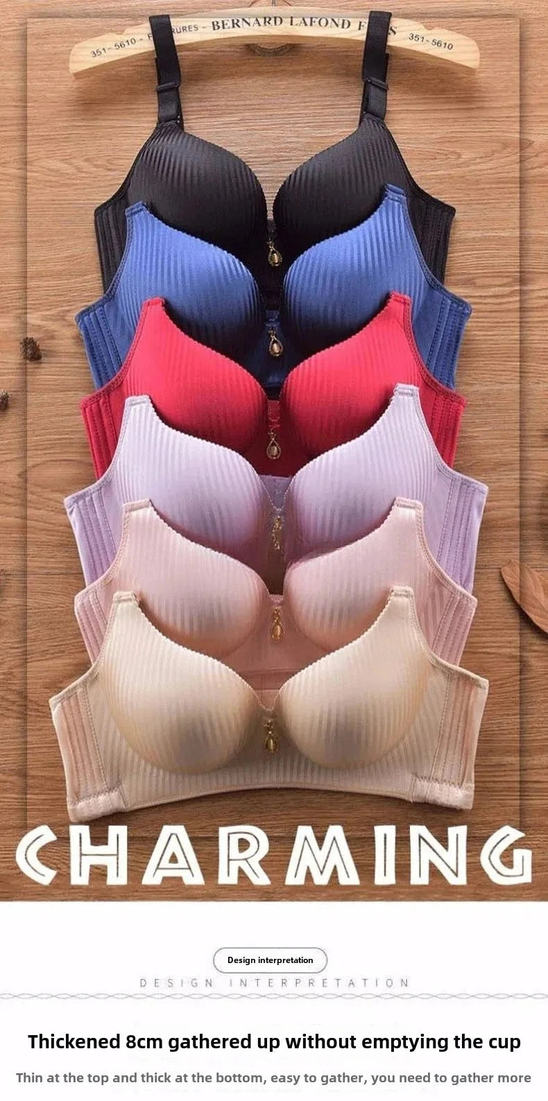 2024 New Girl's 8cm thickened Bra Steamed Bread Cup Adjustable Underwear No Mark No Steel Ring Breast Lingerie push up Bras
