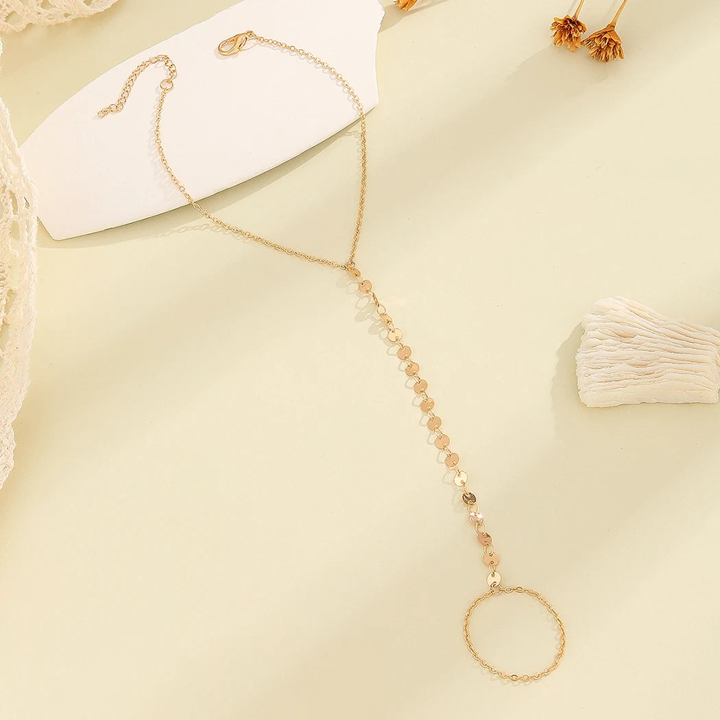 Kinitial Exquisite and fashionable laser plated anklet foot chain Toe Ring Toe Ring Barefoot gave her an anniversary gift