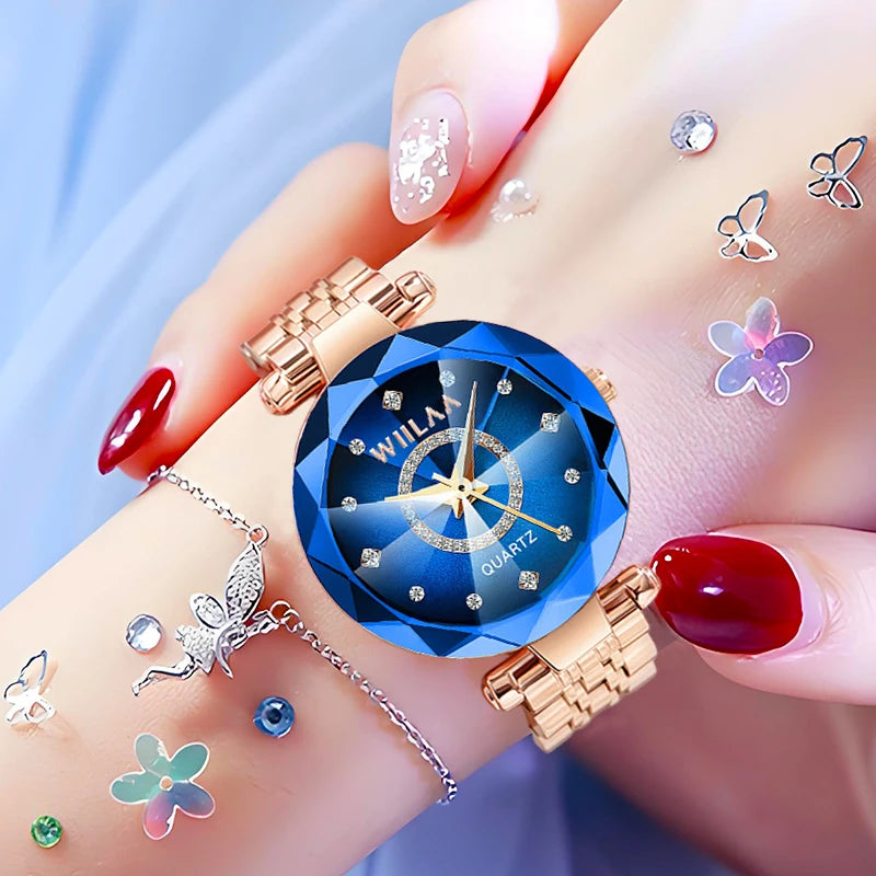 Women Bracelet Watches Stainless Steel Band Elegant Diamond Dial Ladies Wrist Watch For Crystal Exquisite Top Brand Luxury 2025