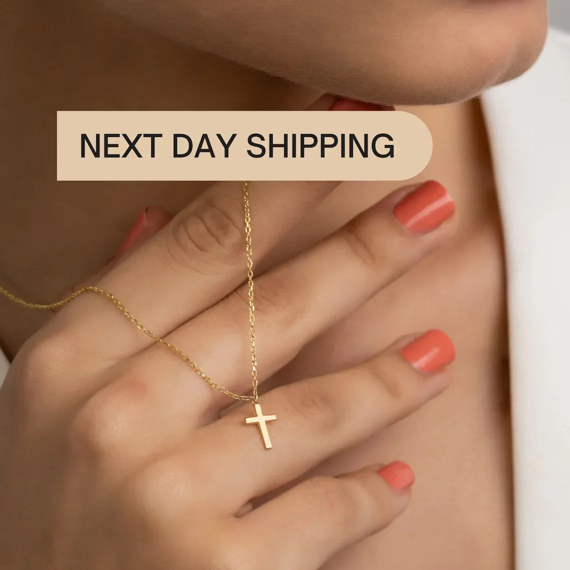 Stainless Steel Cross Necklac Gold Silver Color Necklace for Women Men Exquisite Chain  Necklaces Jewelry Birthday Present