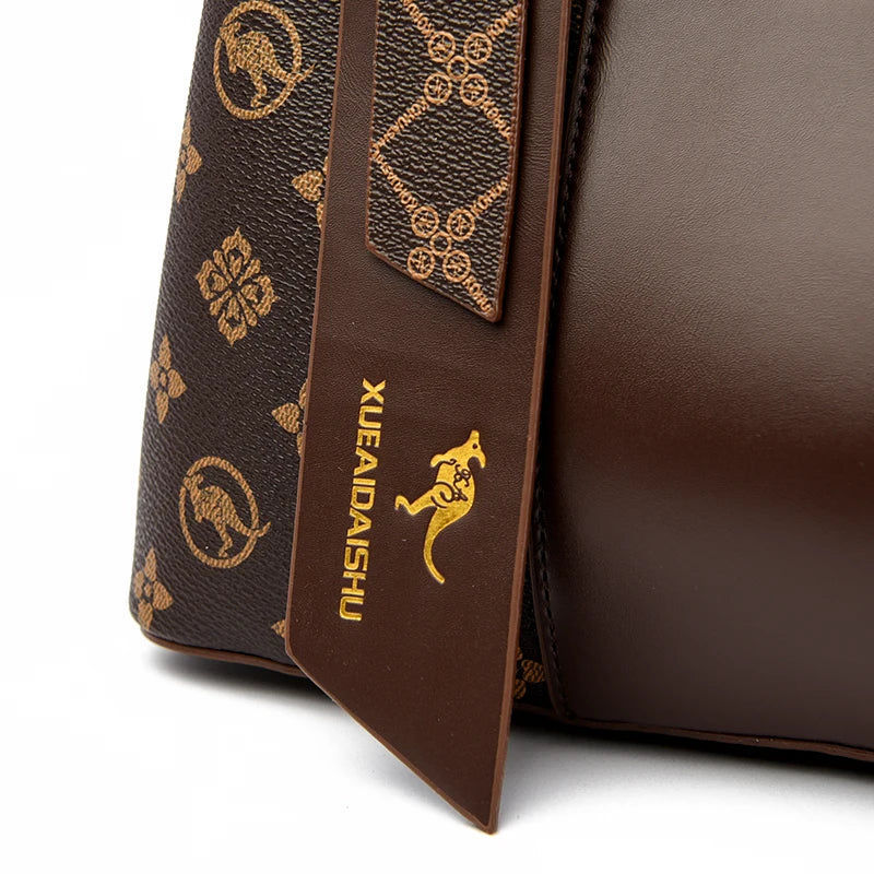 Luxury Print Leather Handbag - Large Capacity Crossbody Shoulder Bag