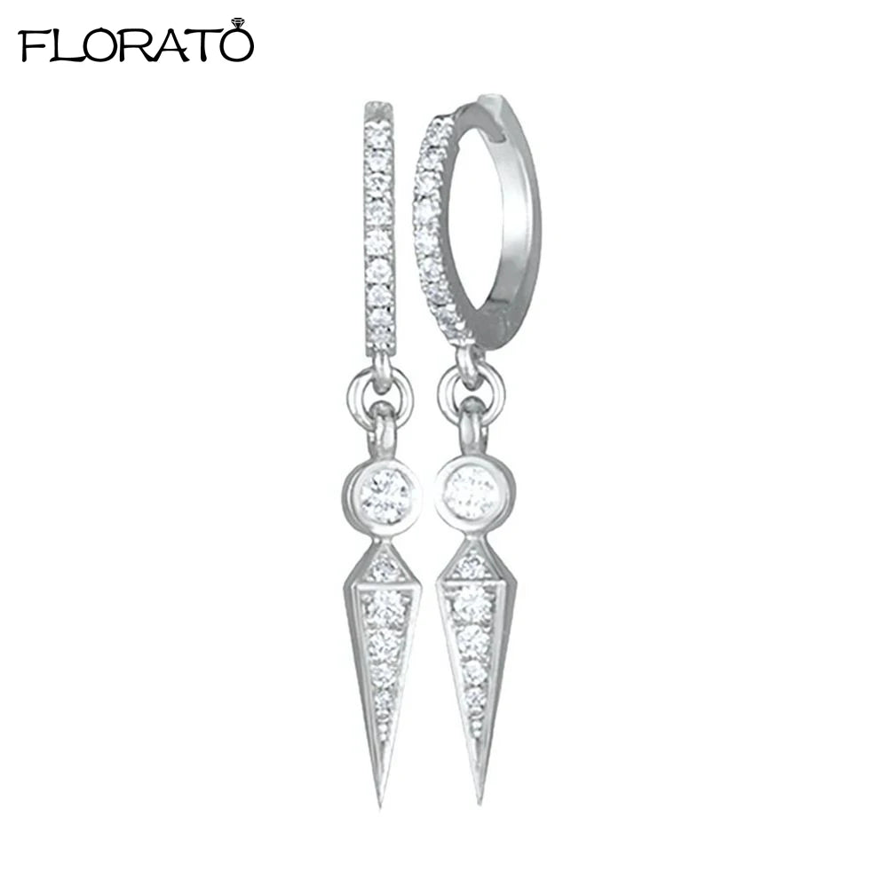 925 Sterling Silver Needle Punk Spike Rivet Hoop Earrings For Women Huggie Earrings Ear Cuff Piercing Earring Gothic Jewelry