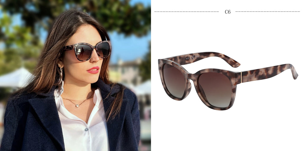 ZENOTTIC Polarized Cat Eye Sunglasses - Oversized UV400 Designer Women