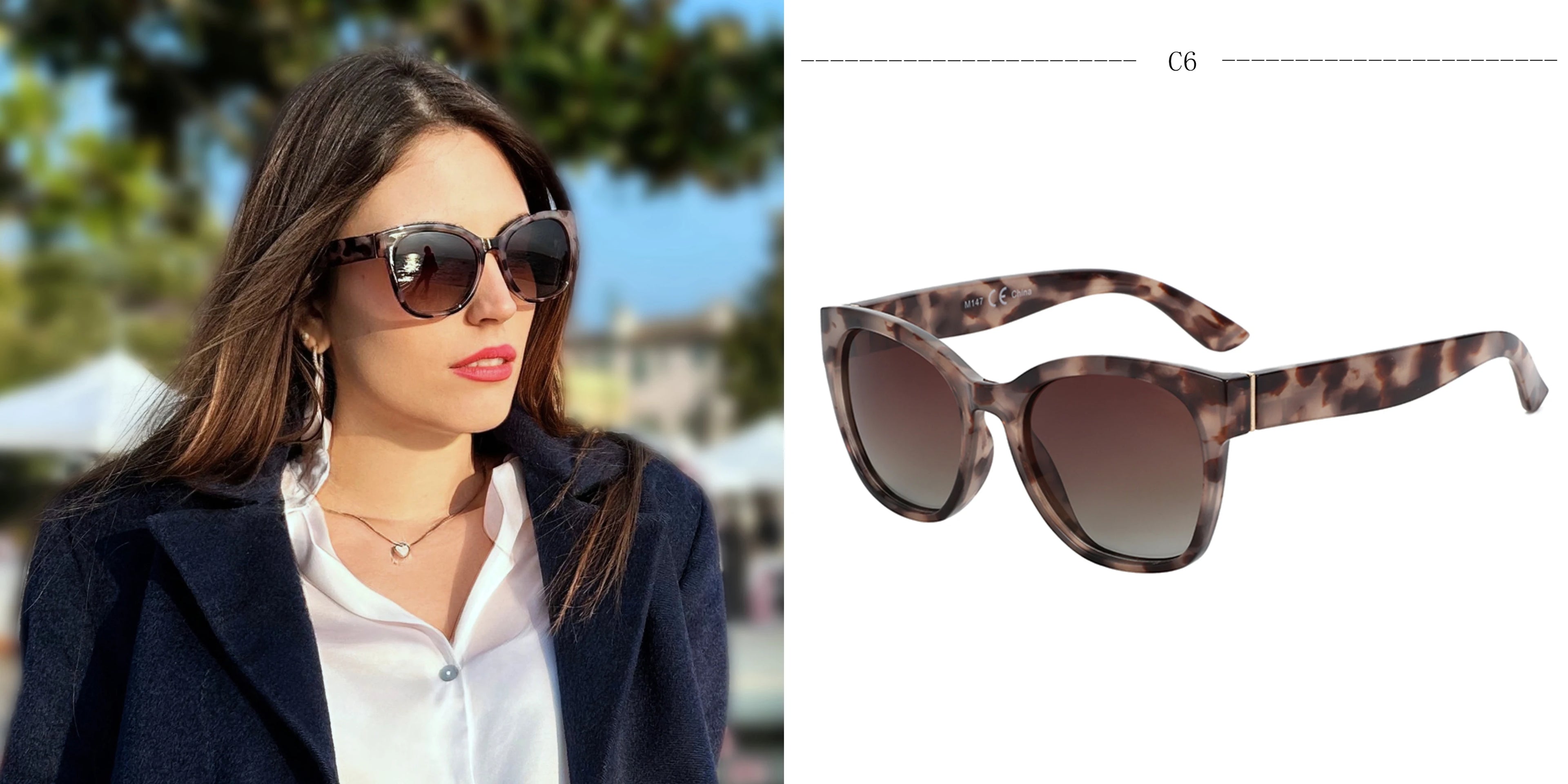 ZENOTTIC Polarized Cat Eye Sunglasses - Oversized UV400 Designer Women