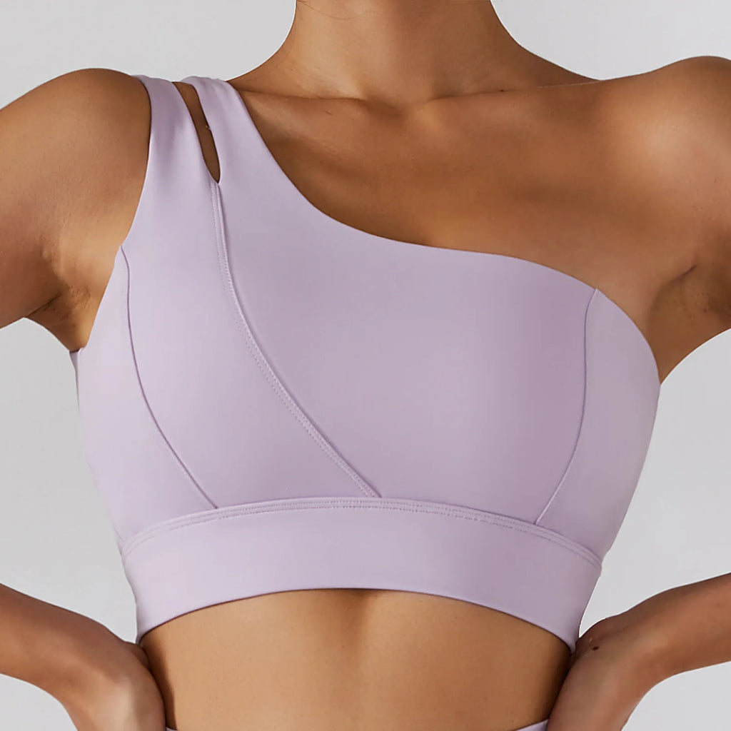Sexy One Shoulder Sports Bra - High Strength Fitness Vest