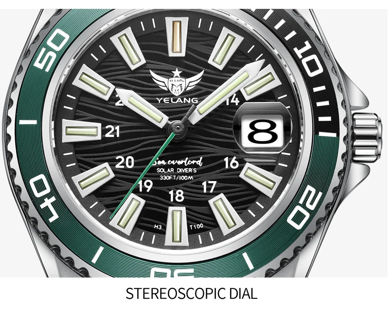 Yelang V1214 Solar Watch - Japan Eco-Drive Sapphire 100M Waterproof