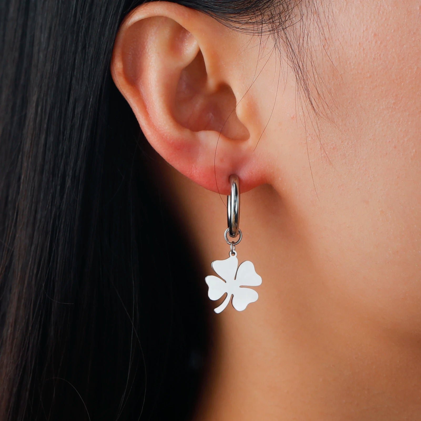 Lucktune Flower Clover Heart Drop Earrings Women Stainless Steel Star Sun Geometry Earrings 2025 New Fashion Kpop Jewelry Gift