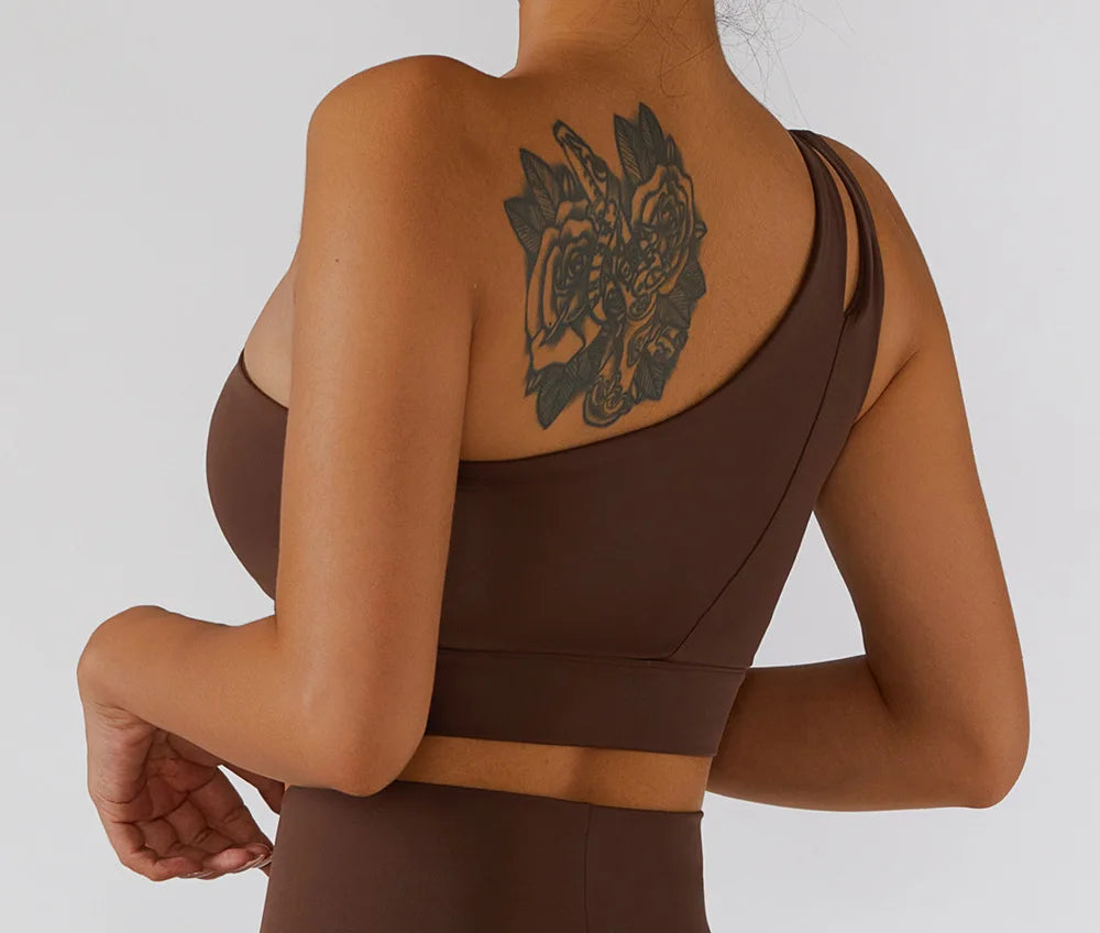 Sexy One Shoulder Sports Bra - High Strength Fitness Vest